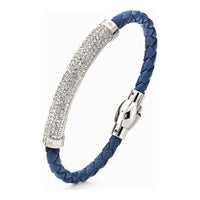 Bracelet Femme Folli Follie 3B13F004UC Bleu Cuir (16 cm)