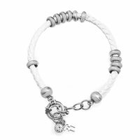 Bracelet Femme Folli Follie 3B13F007WC Blanc Cuir (17 cm)