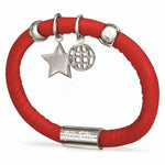 Bracelet Folli Follie 1B13F046R Rouge Cuir synthétoqie (23 cm)