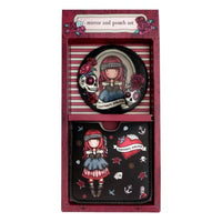 Miroir de Poche Gorjuss Mary Rose Noir Bordeaux