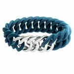 Bracelet TheRubz 100180 Bleu Silicone Acier inoxydable Argenté Acier/Silicone