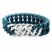 Bracelet TheRubz 100181 Bleu Silicone Acier inoxydable Argenté Acier/Silicone