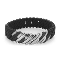 Bracelet Femme TheRubz 07-100-25 Noir Silicone Acier inoxydable Argenté