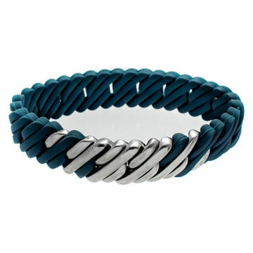 Bracelet TheRubz 100502 Bleu Silicone Acier inoxydable Argenté Acier/Silicone (15 mm)