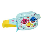 Sac banane Baby Shark Beach day Jaune Bleu clair (14 x 11 x 4 cm)