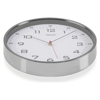 Horloge Murale Plastique (4,5 x 30,5 x 30,5 cm) Argent