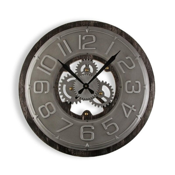 Horloge Murale Versa industrial Métal Bois MDF (58 x 4 x 58 cm)