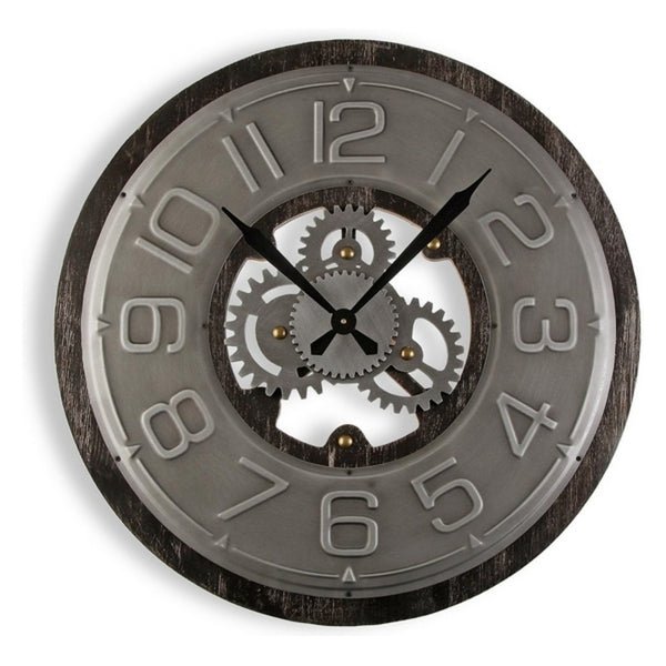 Horloge Murale Versa industrial Métal Bois MDF (58 x 4 x 58 cm)