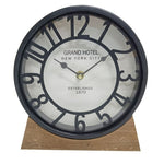 Horloge de table Versa Noir Bois MDF (20 x 20 x 6 cm) (Ø 20 cm)