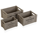 Set de boîtes décoratives Versa Vegetables Bois (25 x 17 x 35 cm) (3 pcs)