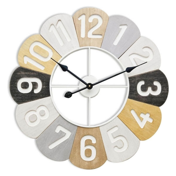 Horloge Murale Versa Nicosia Métal Bois MDF (4,5 x 60 x 60 cm)