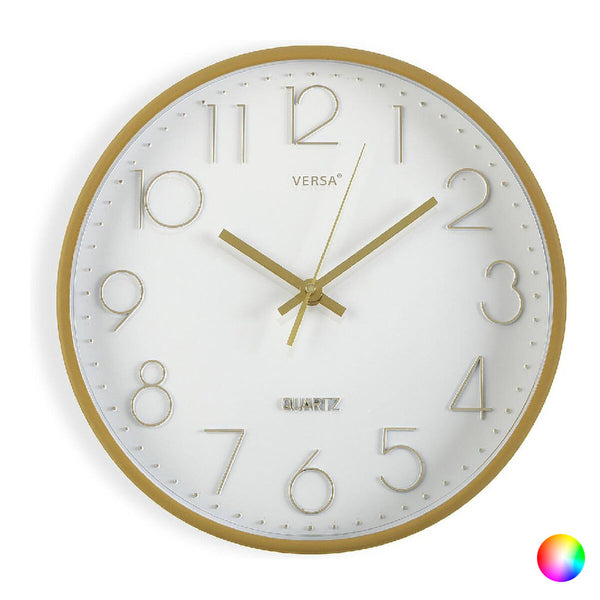 Horloge Murale Doré Plastique (4 x 30 x 30 cm)