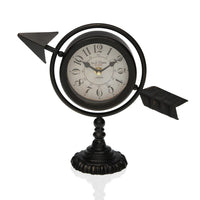 Horloge de table Versa Noir Flèche pleine Métal (23 x 16 x 8 cm)