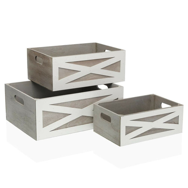 Set de boîtes décoratives Versa Bois (28 x 15 x 38 cm) (3 pcs)