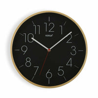 Horloge Murale Versa Noir Bois PU (30,5 x 4,3 x 30,5 cm)