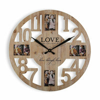 Horloge Murale Versa Love Métal Bois MDF Bois MDF/Métal (4,5 x 60 x 60 cm)