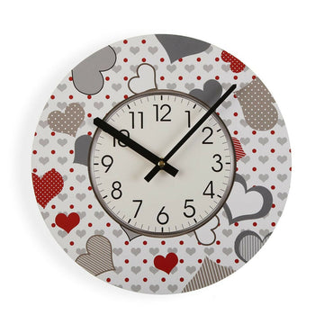 Horloge Murale Versa Coeurs Bois (4 x 29 x 29 cm)