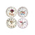 Horloge Murale DKD Home Decor Floral Bois (4 Unités) (34 x 4 cm)