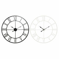 Horloge Murale DKD Home Decor Noir Métal Blanc (80 x 3 x 3 cm) (2 pcs)