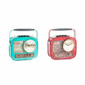 Horloge de table DKD Home Decor Rouge Bleu Métal Radio (22 x 8.5 x 19 cm) (2 pcs)