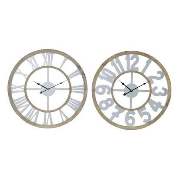 Horloge Murale DKD Home Decor Bois MDF (60 x 4 x 60 cm) (2 pcs)