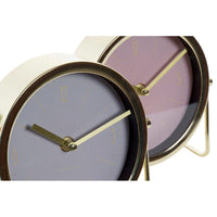 Horloge de table DKD Home Decor Doré Verre Fer (2 pcs) (18 x 6.5 x 16 cm)