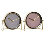 Horloge de table DKD Home Decor Doré Verre Fer (2 pcs) (18 x 6.5 x 16 cm)