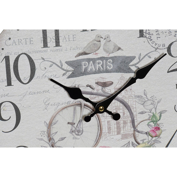 Horloge Murale DKD Home Decor Paris MDF (33,5 x 3 x 33,5 cm)