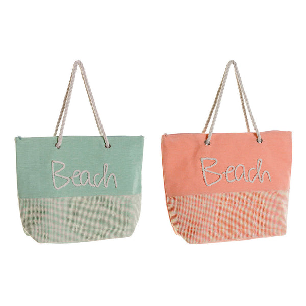 Sac DKD Home Decor Beach Polyester Coton (38 x 14 x 38 cm) (2 pcs)