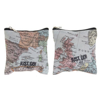 Porte-monnaie DKD Home Decor Just Go Mappemonde Polyester Toile (2 pcs) (10.5 x 1 x 11 cm)