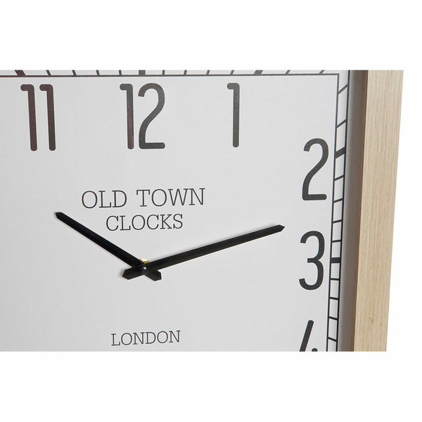 Horloge Murale DKD Home Decor Verre Blanc Bois MDF (2 pcs) (42 x 6 x 42 cm)