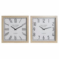 Horloge Murale DKD Home Decor Verre Blanc Bois MDF (2 pcs) (42 x 6 x 42 cm)