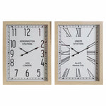 Horloge Murale DKD Home Decor Verre Blanc Bois MDF (2 pcs) (42 x 6 x 55 cm)