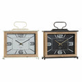 Horloge de table DKD Home Decor Noir Métal Blanc Bois MDF (28 x 8 x 29.5 cm) (2 pcs)