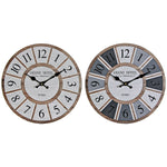 Horloge Murale DKD Home Decor Naturel Gris MDF Blanc (34 x 4 x 34 cm)