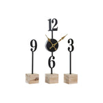 Horloge de table DKD Home Decor Naturel Noir Doré MDF Fer (20 x 5 x 39 cm)