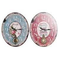 Horloge Murale DKD Home Decor Pendule Fer Bois MDF (2 pcs) (32 x 5 x 40 cm)