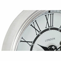 Horloge Murale DKD Home Decor Blanc Verre Fer Argenté (60 x 10 x 60 cm)