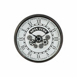 Horloge Murale DKD Home Decor Blanc Verre Fer Gris foncé (58.5 x 10.5 x 58.5 cm)