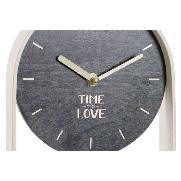 Horloge de table DKD Home Decor Naturel Noir MDF (17,5 x 8 x 24,5 cm) (2 Unités)