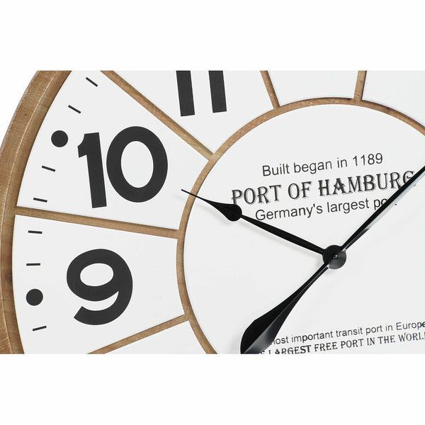 Horloge Murale DKD Home Decor Blanc Marron Bois MDF (2 pcs) (80 x 4.5 x 80 cm)