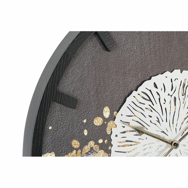 Horloge Murale DKD Home Decor Noir Fer Doré Argenté Bois MDF (2 pcs) (60 x 4.5 x 60 cm)