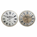 Horloge Murale DKD Home Decor Miroir Blanc Bois MDF (60 x 4 x 60 cm) (2 pcs)