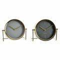 Horloge de table DKD Home Decor Verre Métal Vert (18 x 6 x 16 cm) (2 pcs)