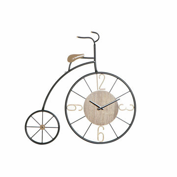 Horloge Murale DKD Home Decor Noir Bicyclette Métal Bois MDF (60 x 4.4 x 60 cm)