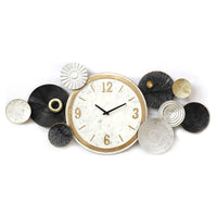 Horloge Murale DKD Home Decor Noir Gris Métal Cercles Bois MDF (104 x 5.7 x 46.4 cm)