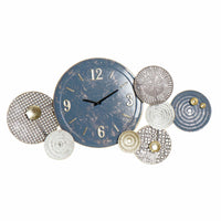 Horloge Murale DKD Home Decor Gris Bleu Métal Cercles (95.3 x 5.7 x 51.4 cm)