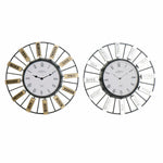 Horloge Murale DKD Home Decor Verre Argenté Doré Fer (40 x 6.4 x 40 cm) (2 pcs)