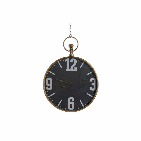 Horloge Murale DKD Home Decor Verre Noir Doré Fer (60 x 6.5 x 80 cm)