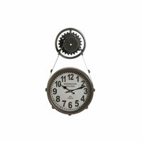 Horloge Murale DKD Home Decor Verre Noir Fer (33 x 8 x 58 cm)